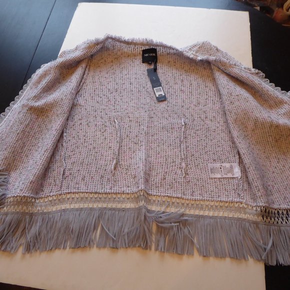 Nic & Zoe Fringe Short Women Open Front Dress Sweater Cardigan Jacket US Size S - Picture 10 of 16